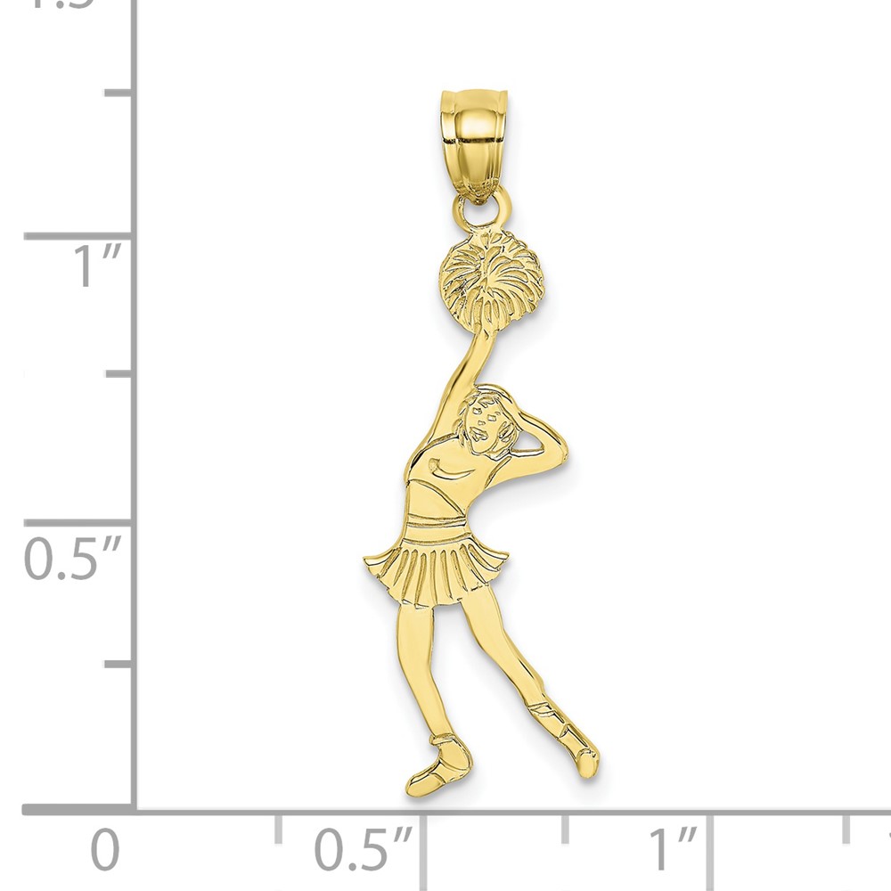 10K Cheerleader with Hand on Head Pendant (10C3559)
