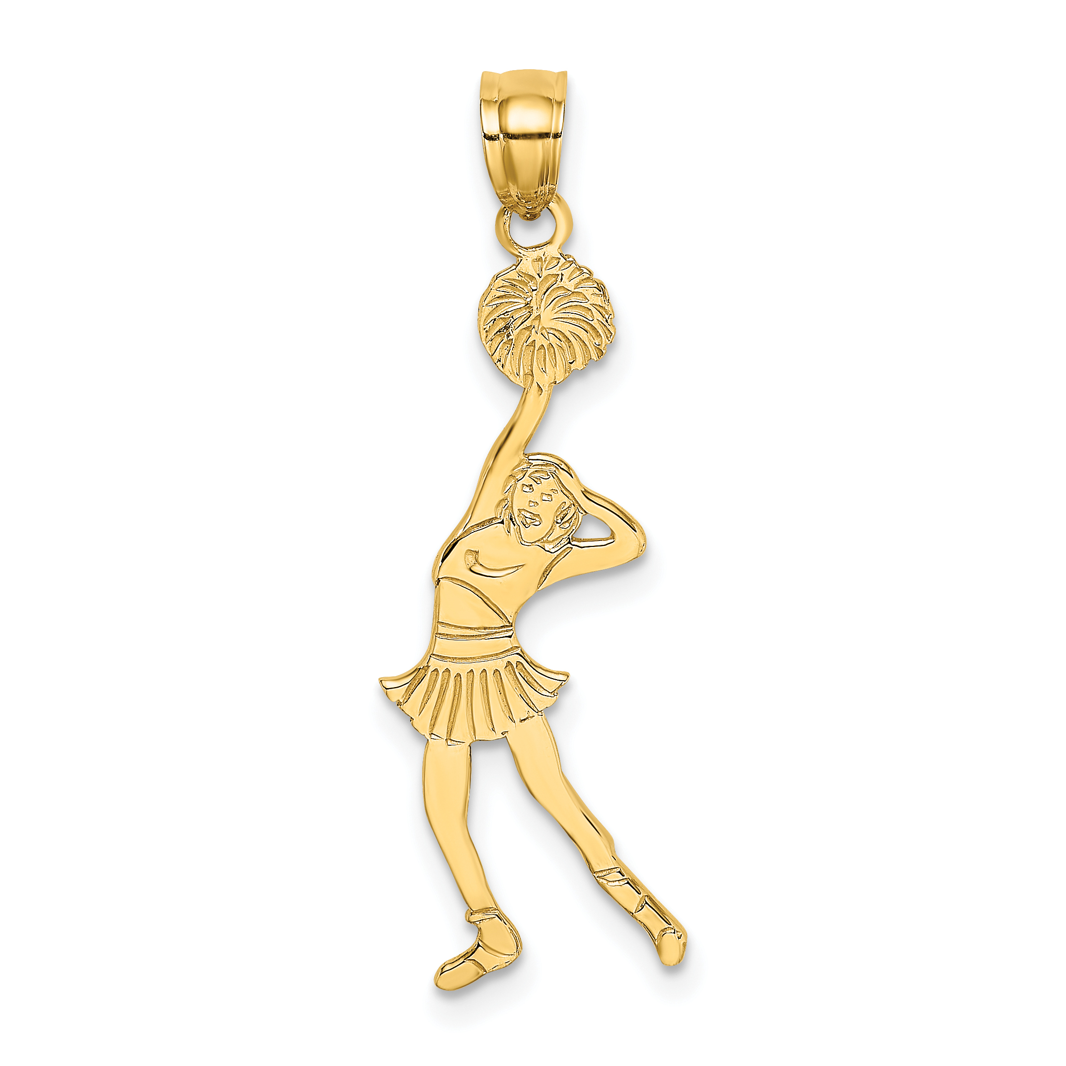 10K Cheerleader with Hand on Head Pendant (10C3559)