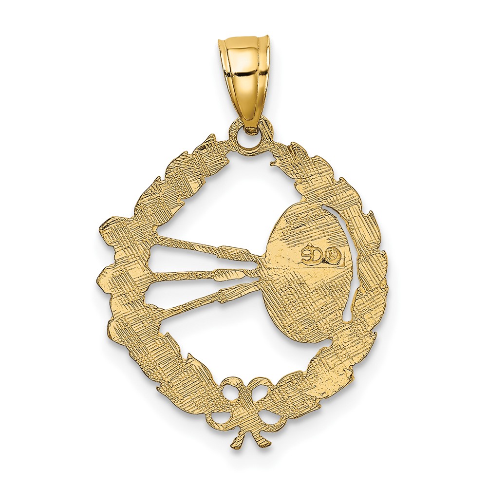 10k Dart Board and Darts in Leaf Design Charm (10C3570)
