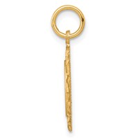 10K Circle with Scalloped Filigree Edges Charm view 2