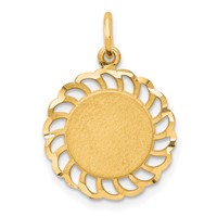 10K Circle with Scalloped Filigree Edges Charm view 1