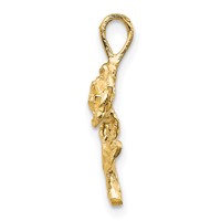 10K Yellow Gold Diamond-cut Rose Charm view 2