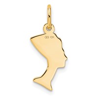 10K Yellow Gold Solid Nefertiti Charm view 3