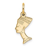 10K Yellow Gold Solid Nefertiti Charm view 1