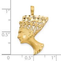 10K Yellow Gold Satin Diamond-cut Nefertiti Pendant view 3