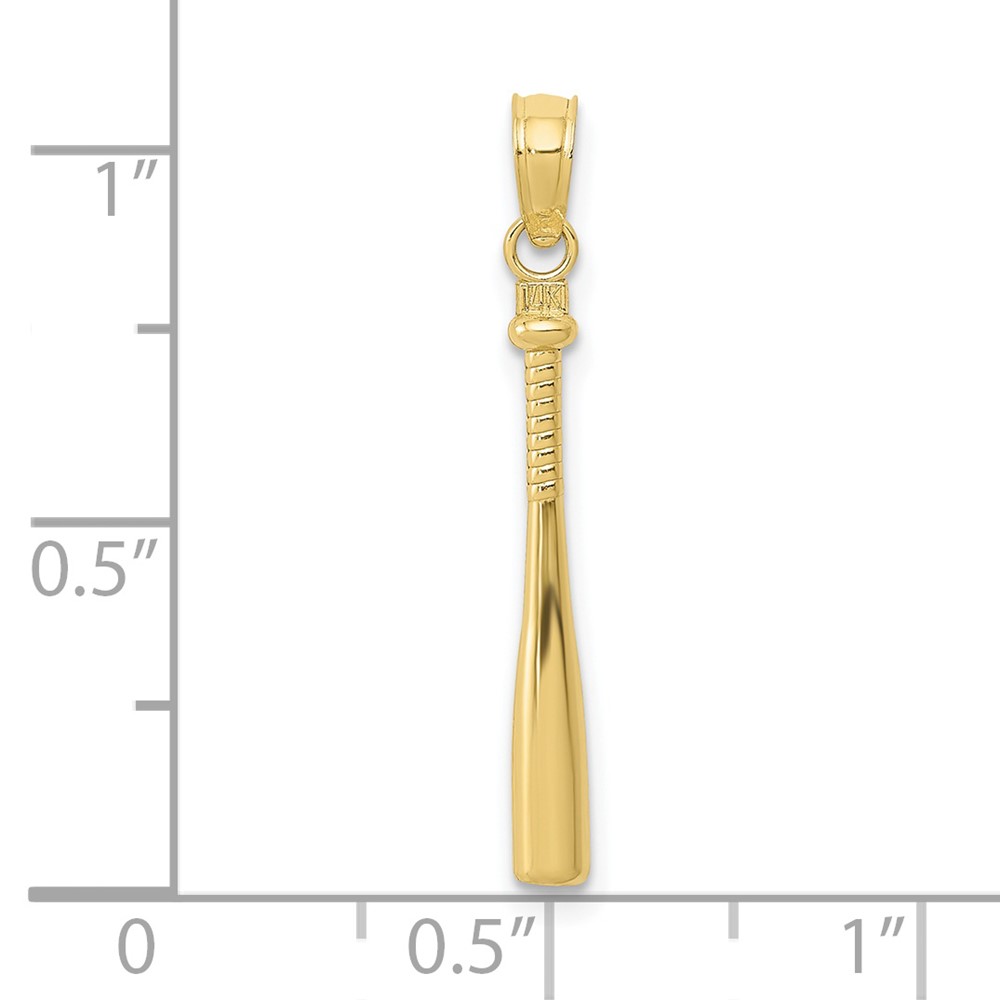 10k 3-D Baseball Bat Pendant (10C3764)