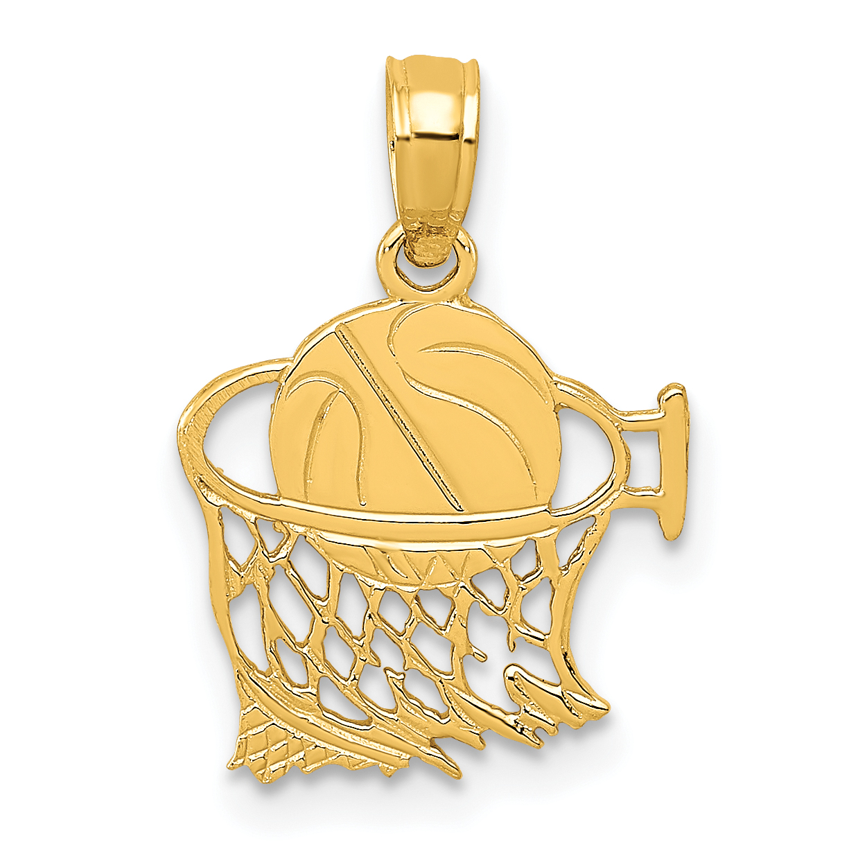 10K Basketball in Net Pendant (10C3776)