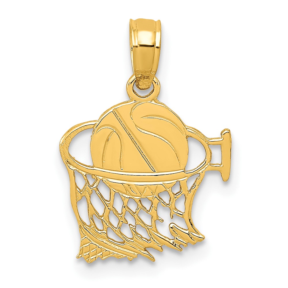 10K Basketball in Net Pendant (10C3776)
