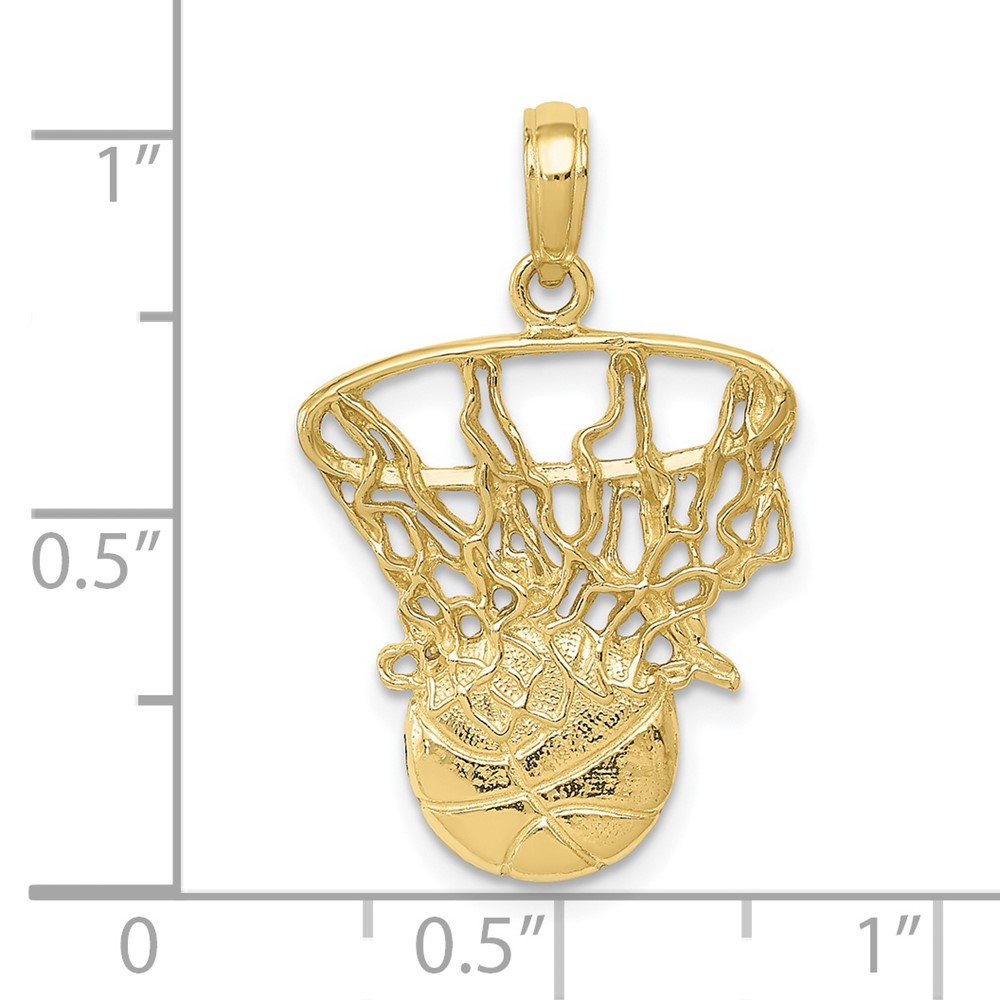 10K Swoosh Basketball and Net Pendant (10C3780)