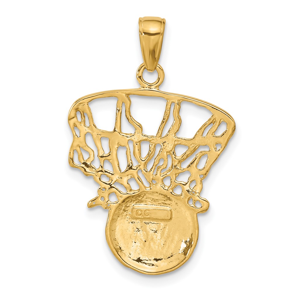 10K Swoosh Basketball and Net Pendant (10C3781)