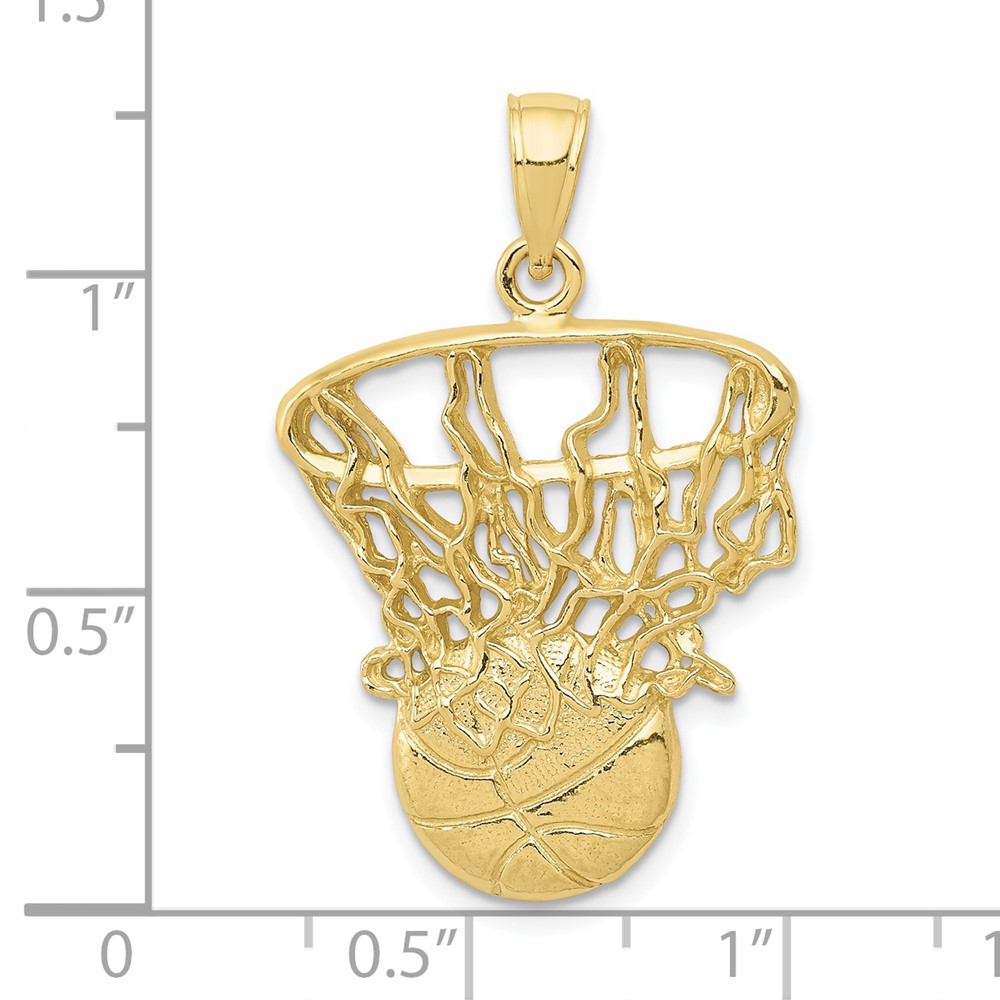10K Swoosh Basketball and Net Pendant (10C3781)