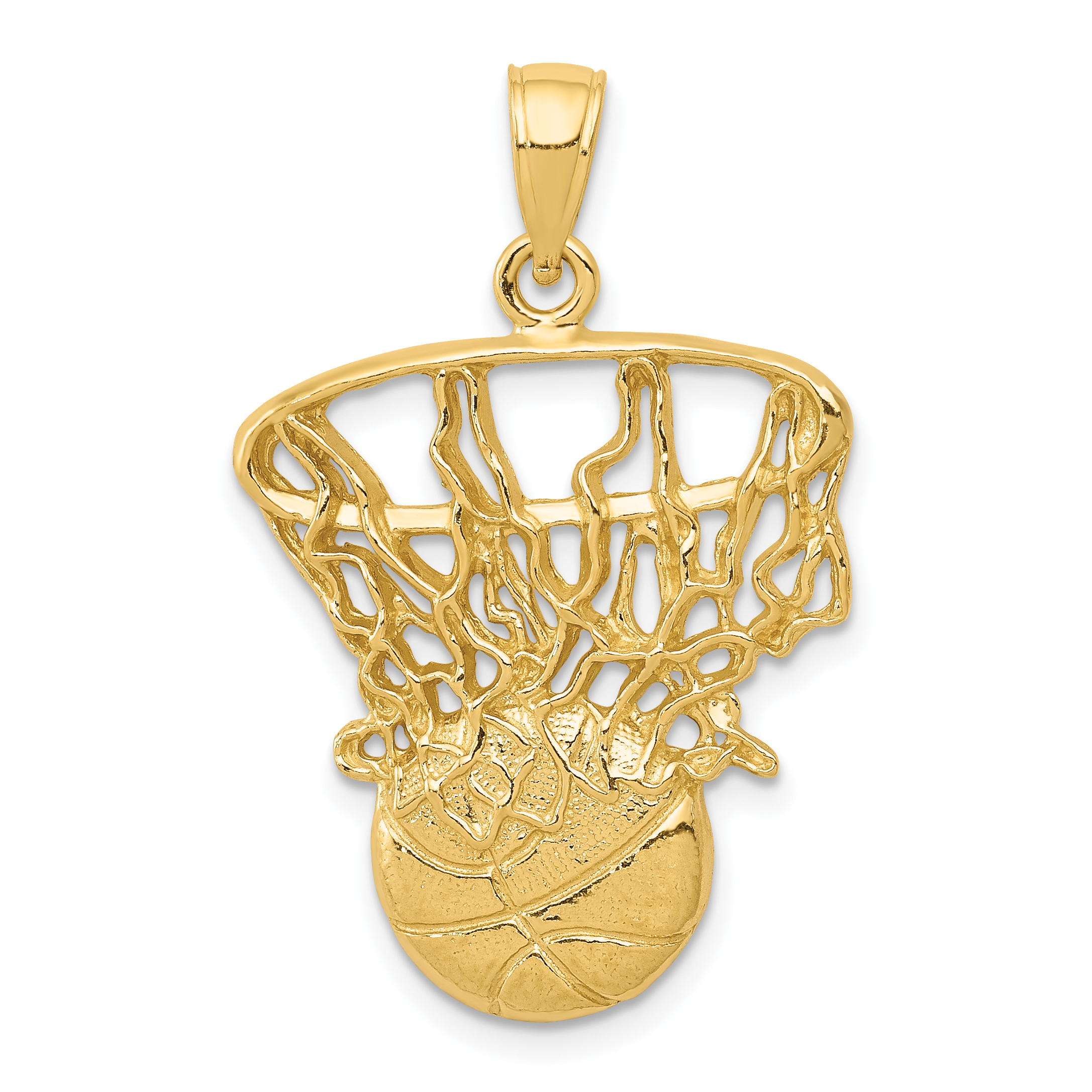 10K Swoosh Basketball and Net Pendant (10C3781)