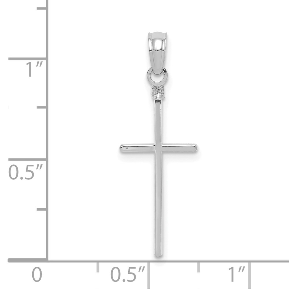 10K White Gold Polished Cross Pendant (10C3783W)