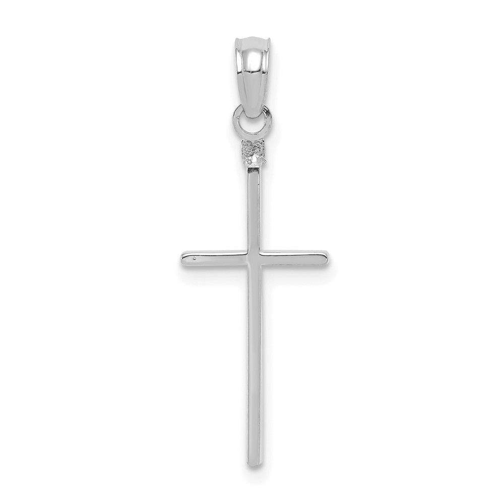 10K White Gold Polished Cross Pendant (10C3783W)