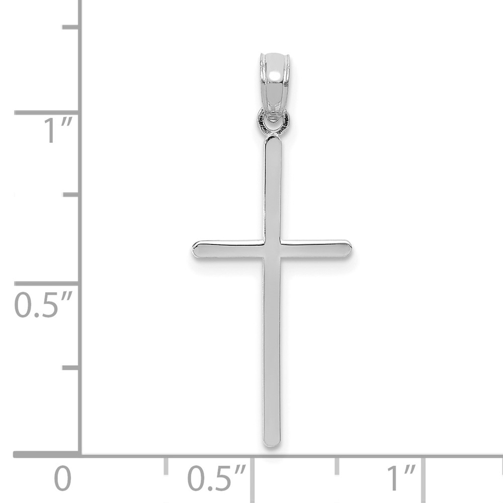 10K White Gold Polished Cross Pendant (10C3784W)