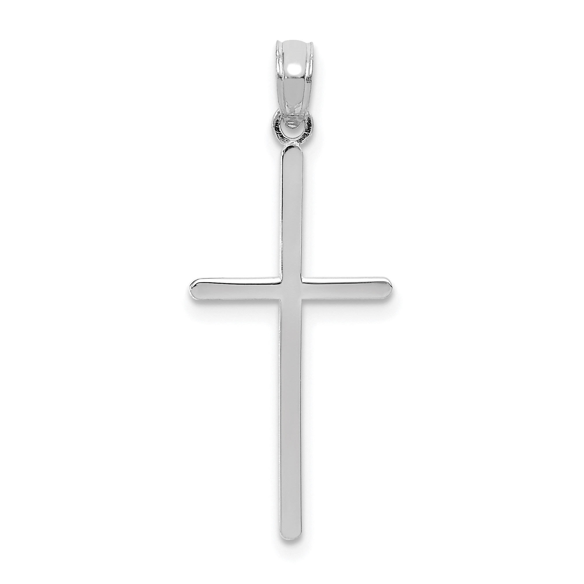10K White Gold Polished Cross Pendant (10C3784W)