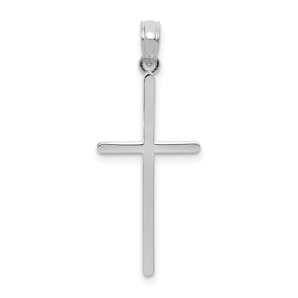 10K White Gold Polished Cross Pendant (10C3784W)