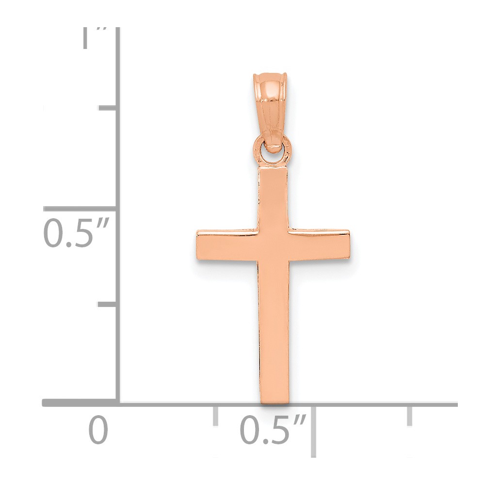 10k Rose Gold Polished Cross Pendant (10C3785R)