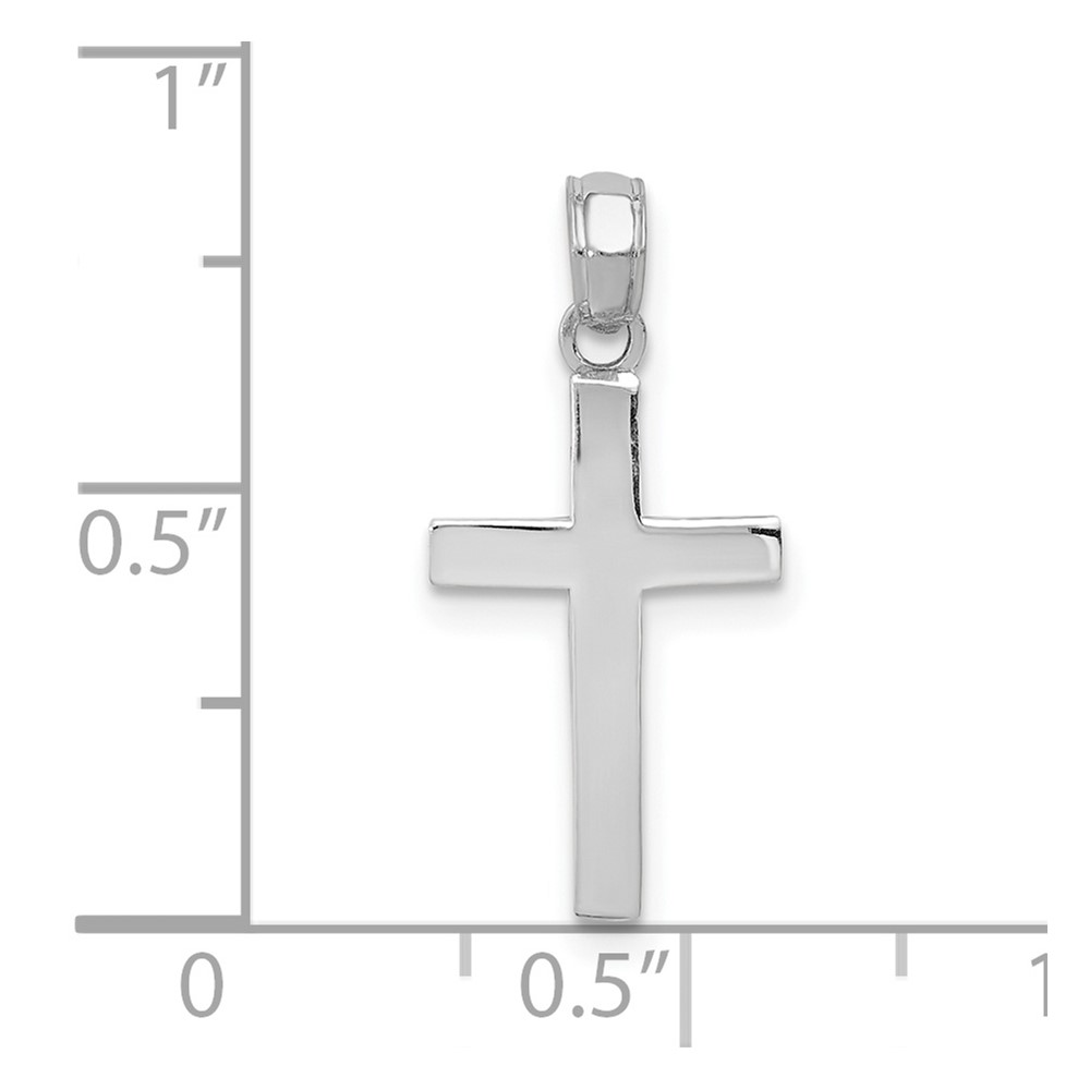 10k White Gold Polished Cross Pendant (10C3785W)