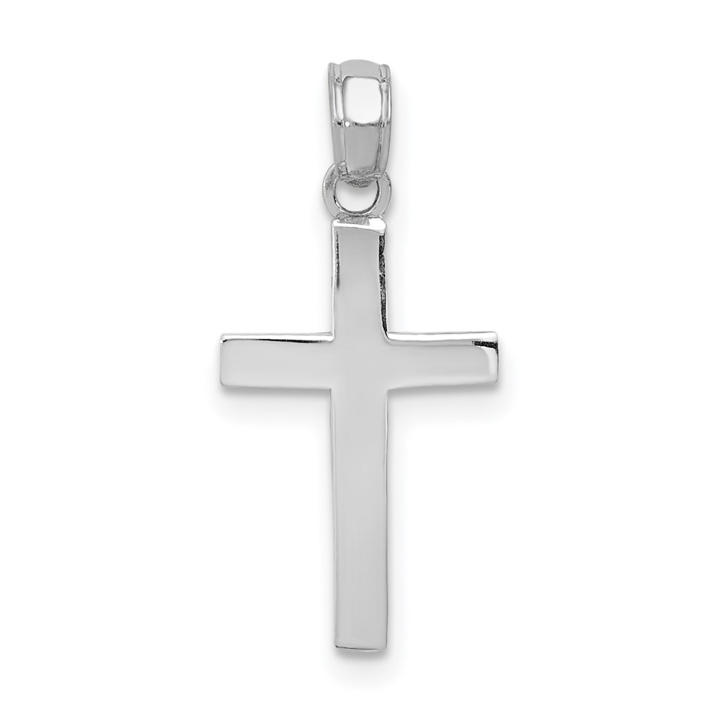 10k White Gold Polished Cross Pendant (10C3785W)