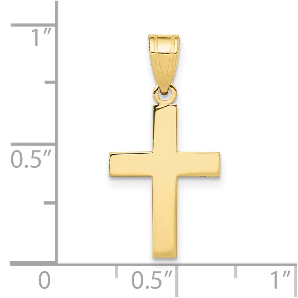 10k Polished Cross Charm (10C3787)