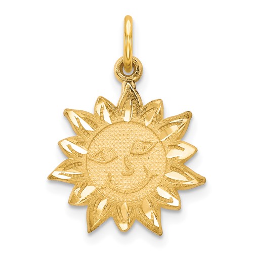 10K Yellow Gold Sun Charm