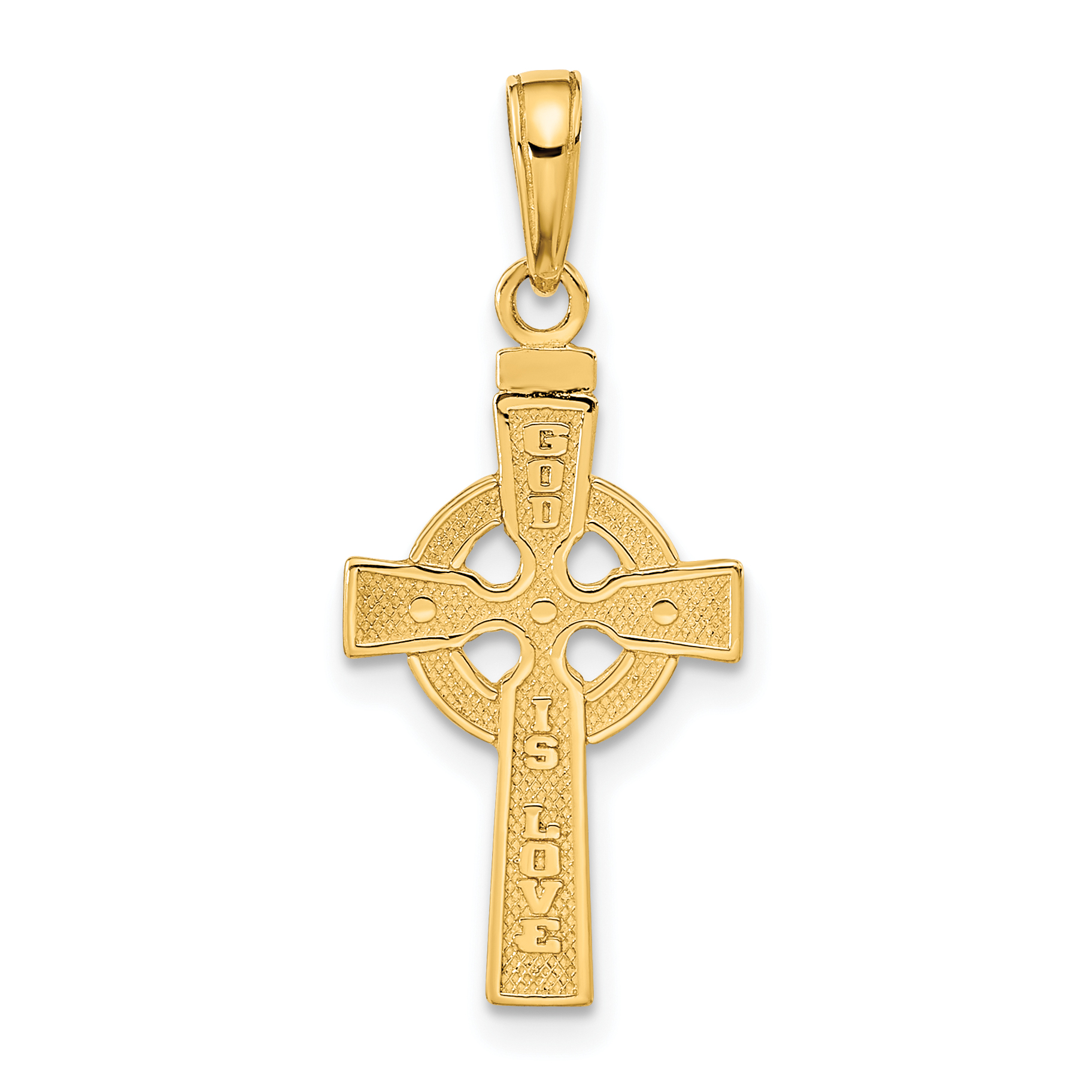 10k Reversible GOD IS LOVE Celtic Cross Pendant (10C3802)