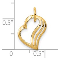 10K Abstract Heart Charm view 3