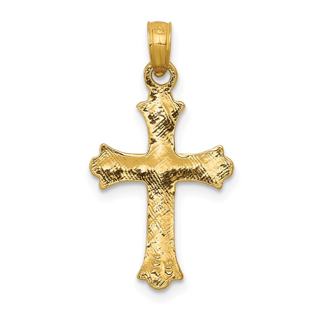 10k Budded Cross Charm (10C3827)