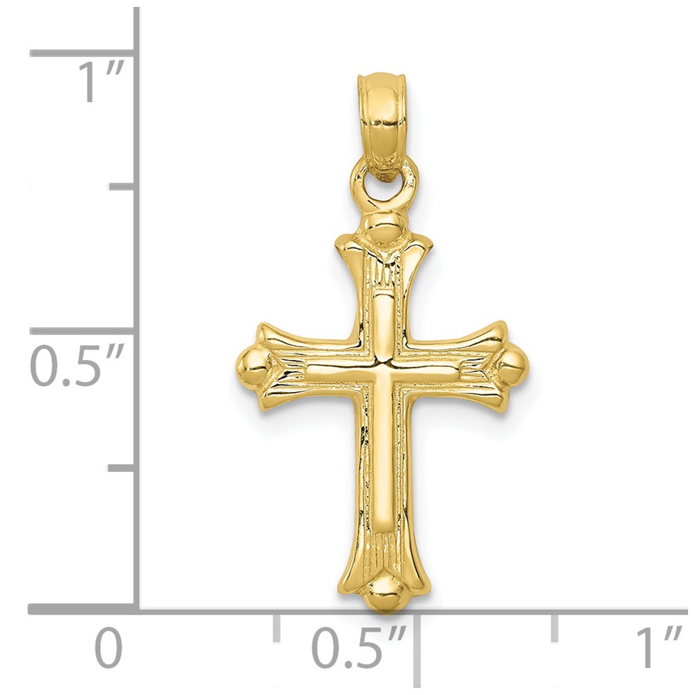 10k Budded Cross Charm (10C3827)