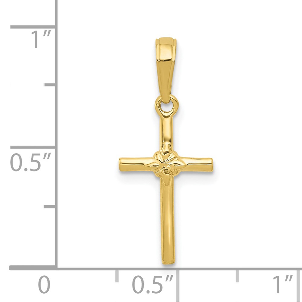 10k Polished Cross Charm (10C3882)