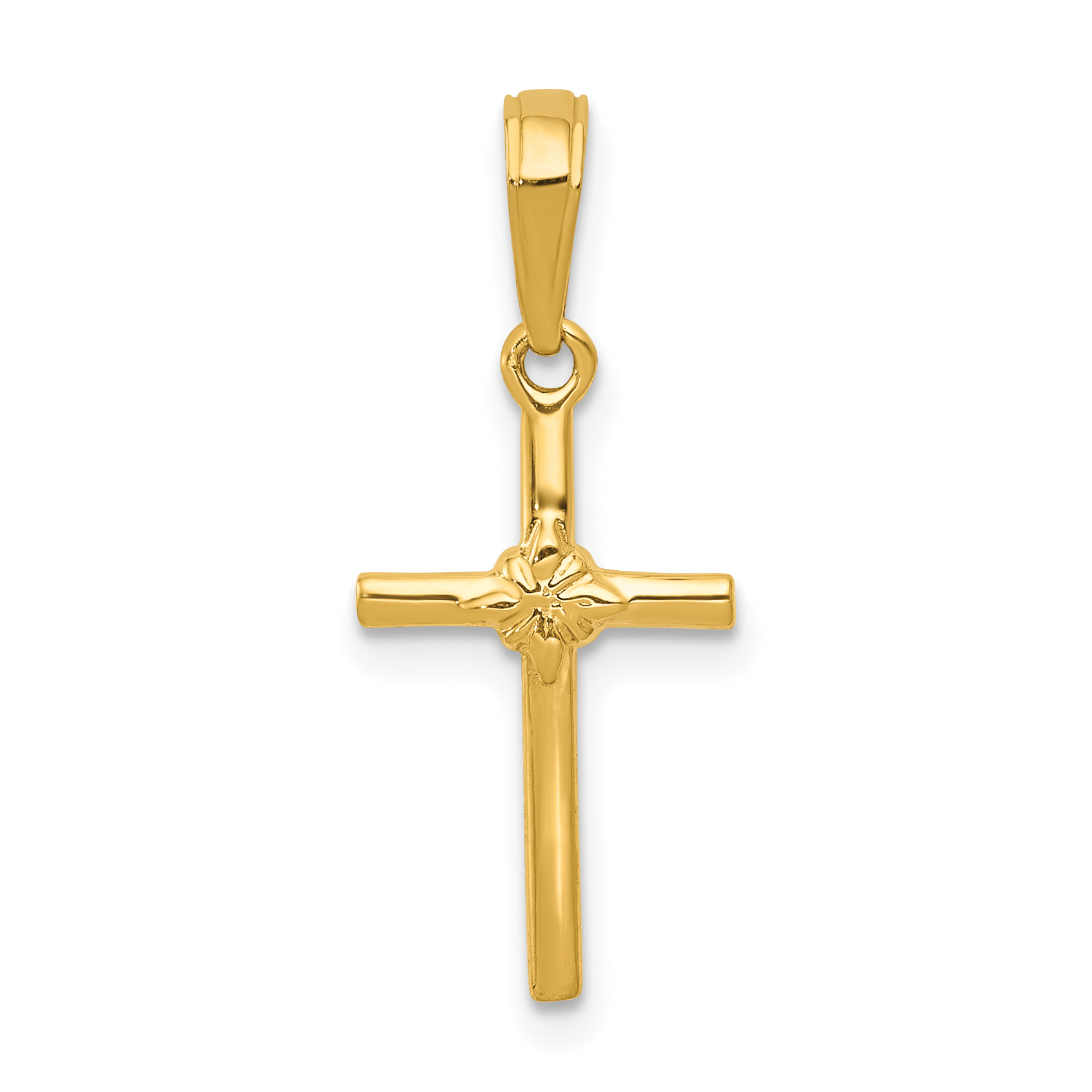 10k Polished Cross Charm (10C3882)