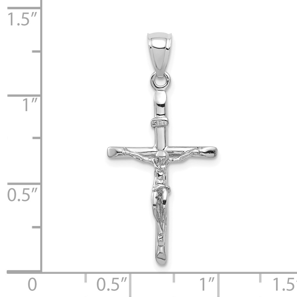 10K White Gold INRI Crucifix Pendant (10C3895W)