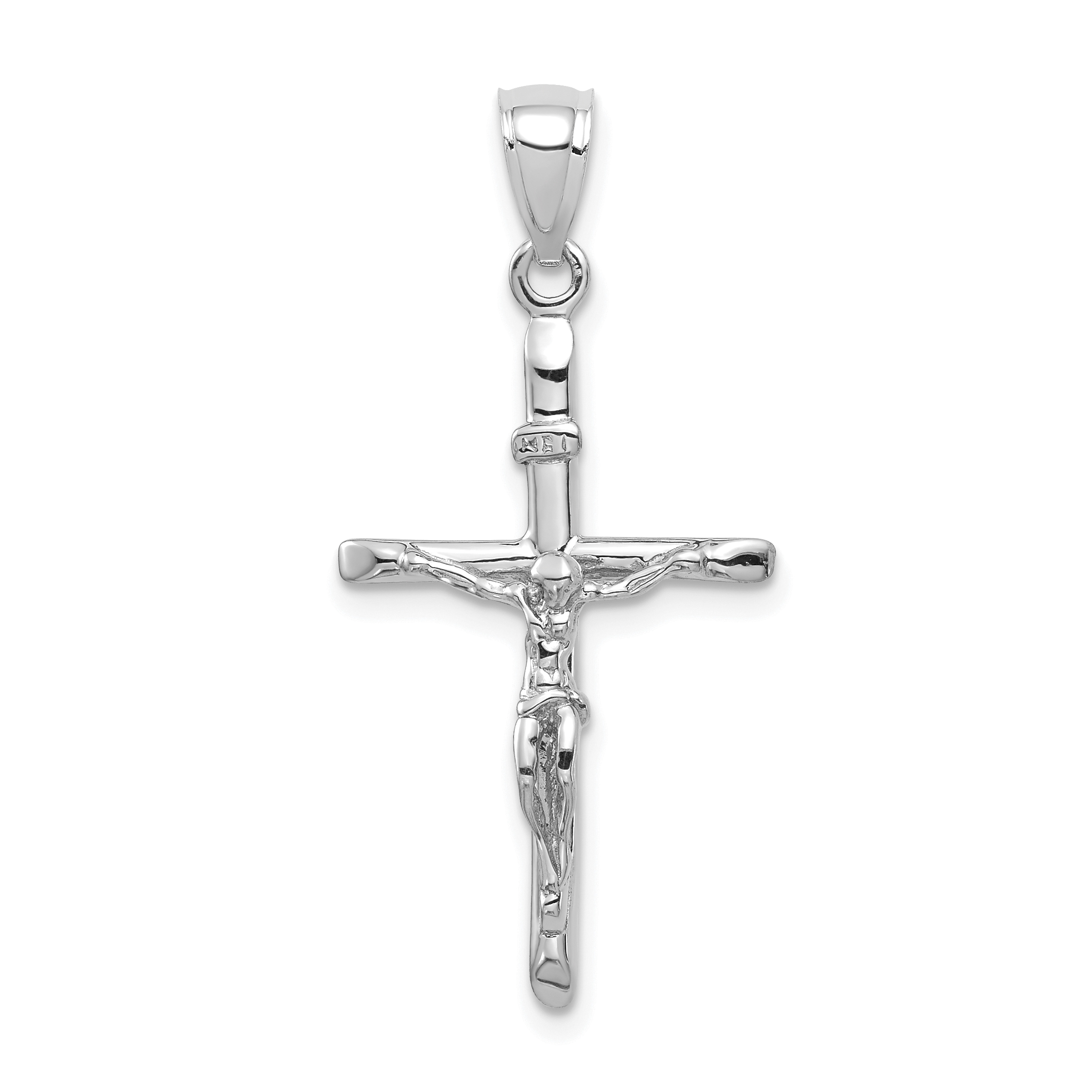10K White Gold INRI Crucifix Pendant (10C3895W)
