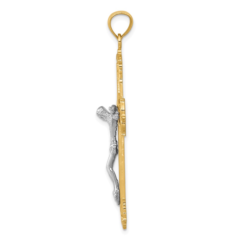 10k Two-tone Crucifix Pendant (10C3922)