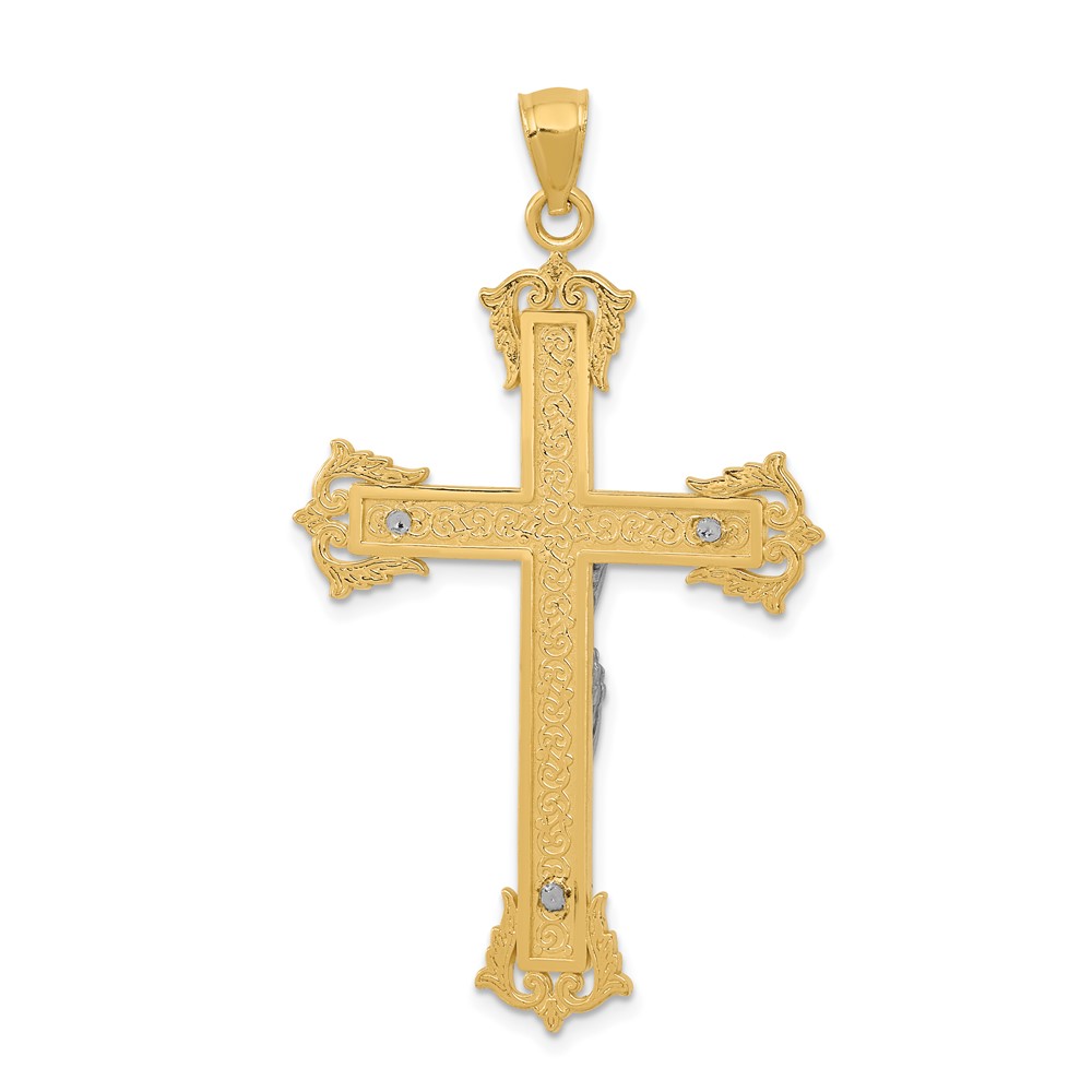 10k Two-tone Crucifix Pendant (10C3922)