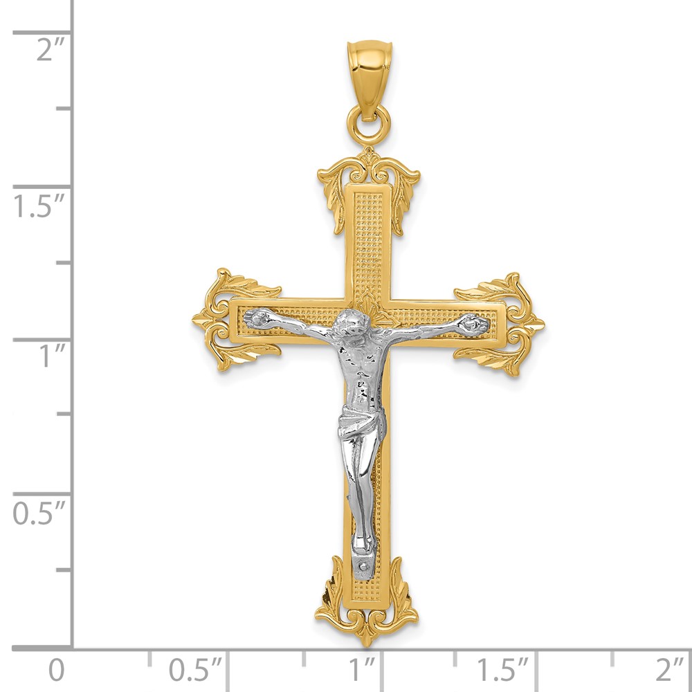 10k Two-tone Crucifix Pendant (10C3922)