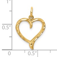 10K Yellow Gold Cut-out Heart Charm view 3