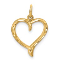 10K Yellow Gold Cut-out Heart Charm view 1