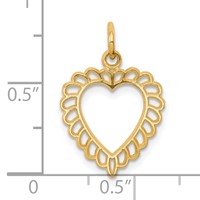 10K Yellow Gold Scalloped Edge Heart Charm view 3