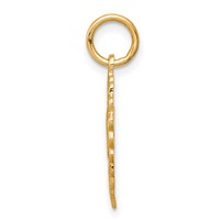 10K Yellow Gold Scalloped Edge Charm with Two Hearts Inside Heart view 2