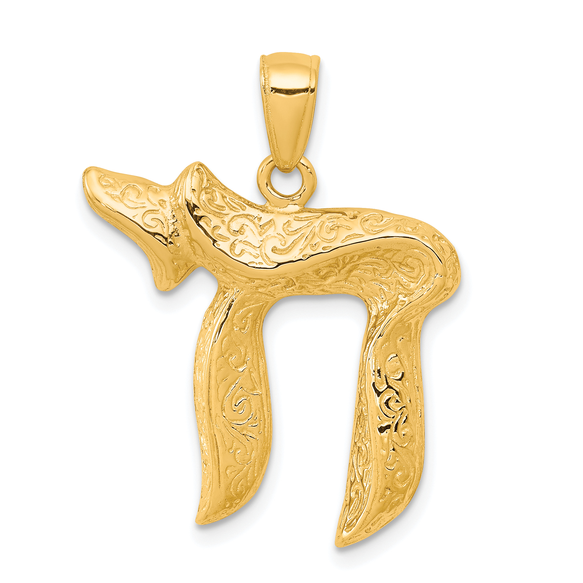 10K Jewish Chai (Long Life) Pendant (10C3992)