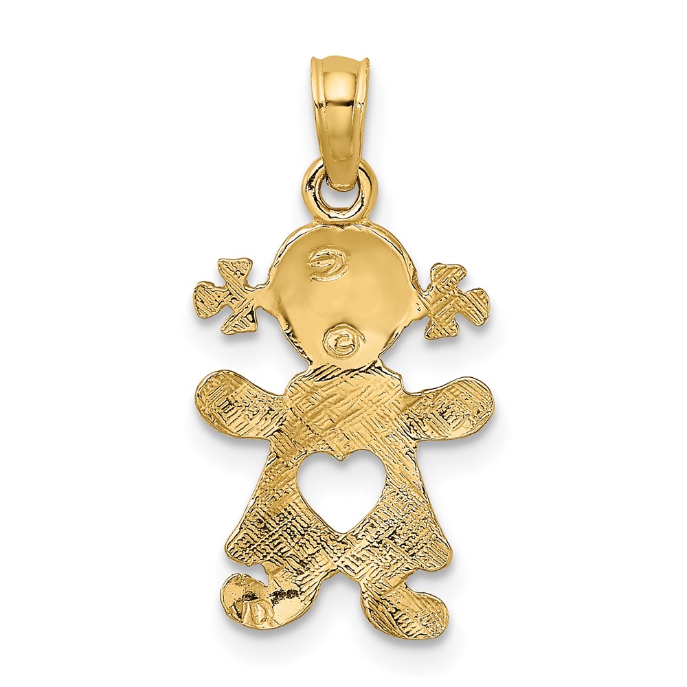 10k Playful Girl w/Cut Out Heart Charm (10C4016)