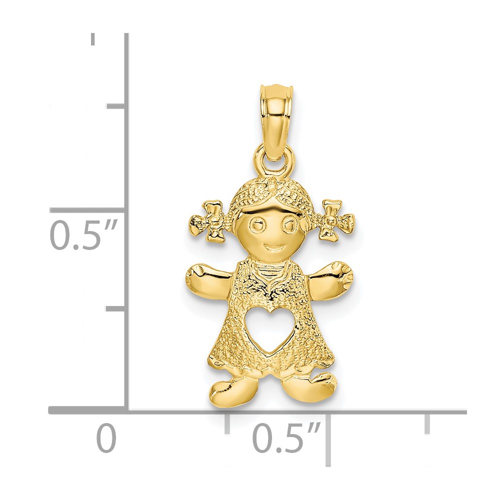 10k Playful Girl w/Cut Out Heart Charm (10C4016)