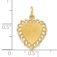 10K Yellow Gold Scalloped Border Heart Charm view 3