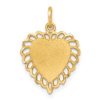 10K Yellow Gold Scalloped Border Heart Charm view 1