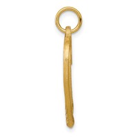 10K Yellow Gold Cross in Double Heart Charm view 2