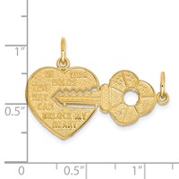 10K Yellow Gold HE Who Holds the Key. Heart and Key 2-Piece Break-apart Charm view 3