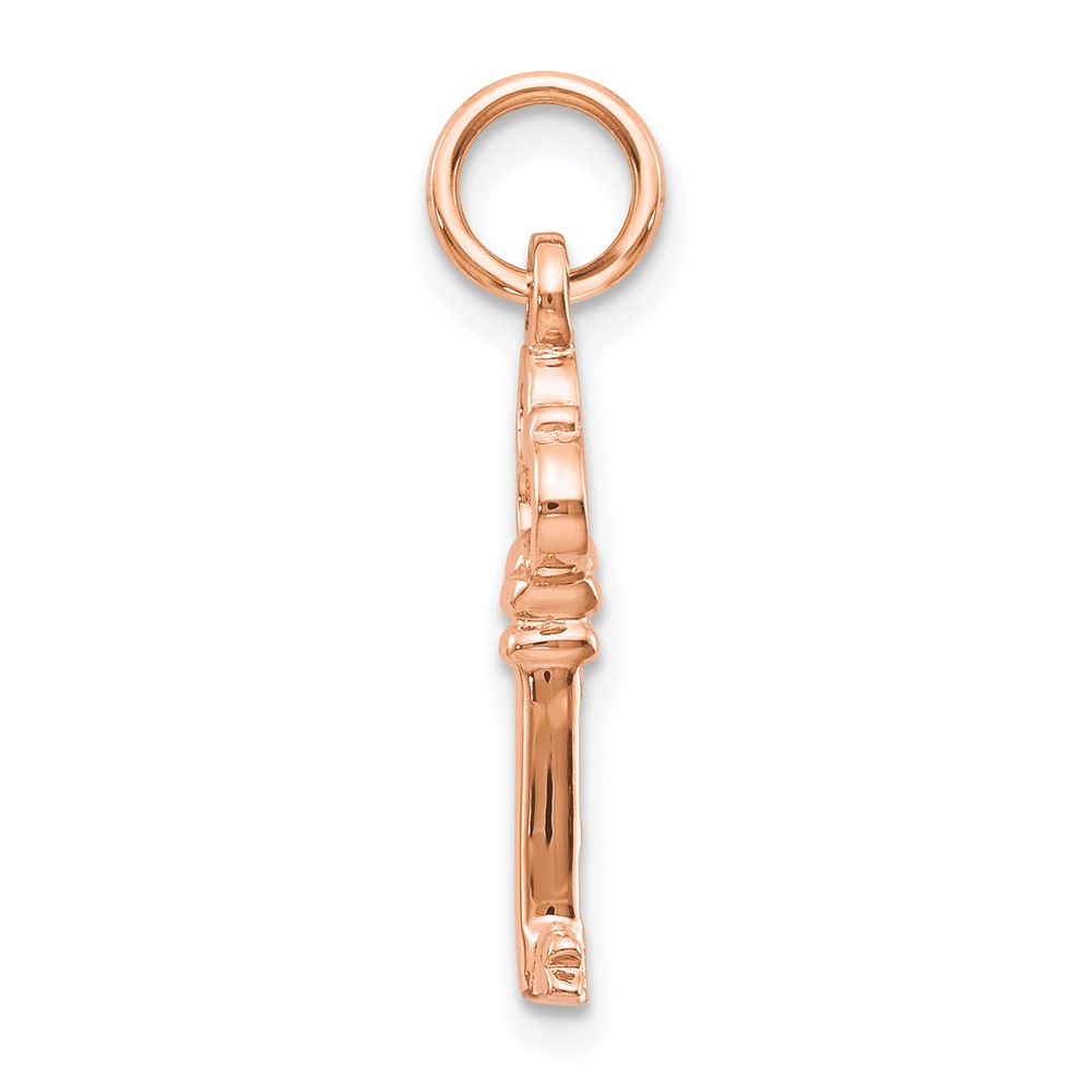 10k Rose Gold Solid Key Charm (10C417R)