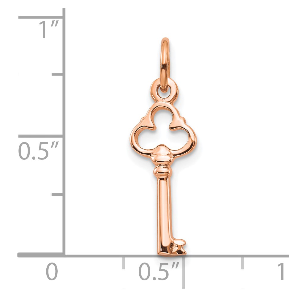 10k Rose Gold Solid Key Charm (10C417R)
